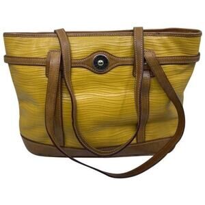 dooney and bourke yellow leather shoulder bag